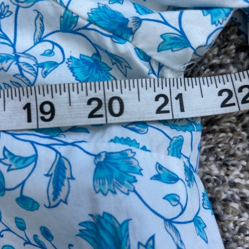 Draper James NWOT 100% Cotton Blue Floral Blouse size XL - Picture 6 of 10